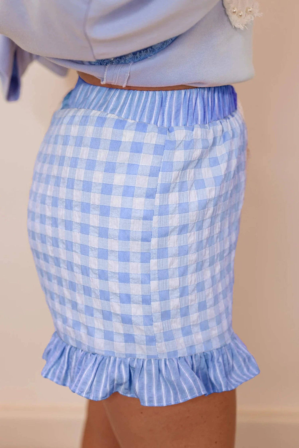 Gingham Ruffle Shorts