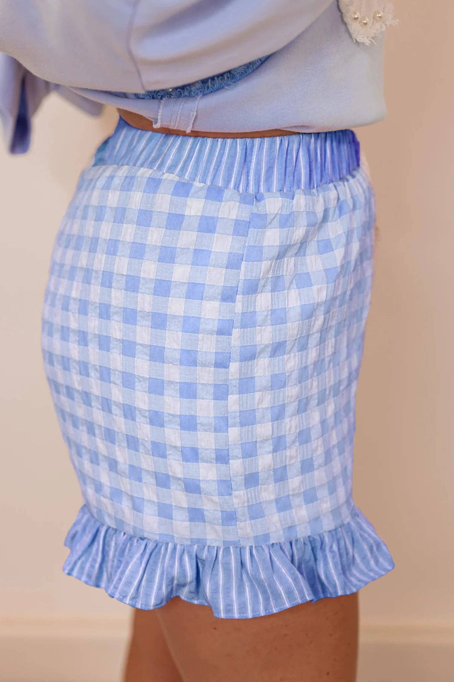 Gingham Ruffle Shorts